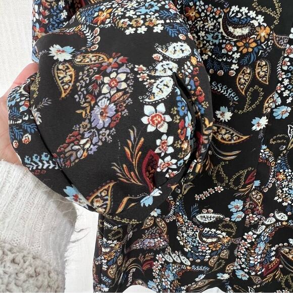 Wayf Floral Paisley Malone Boho Balloon Sleeve Mini Shift Dress Size L - Picture 12 of 16